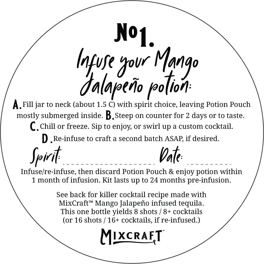 How to Infuse your MixCraft Mango Jalapeno Spirit Infusion Kit