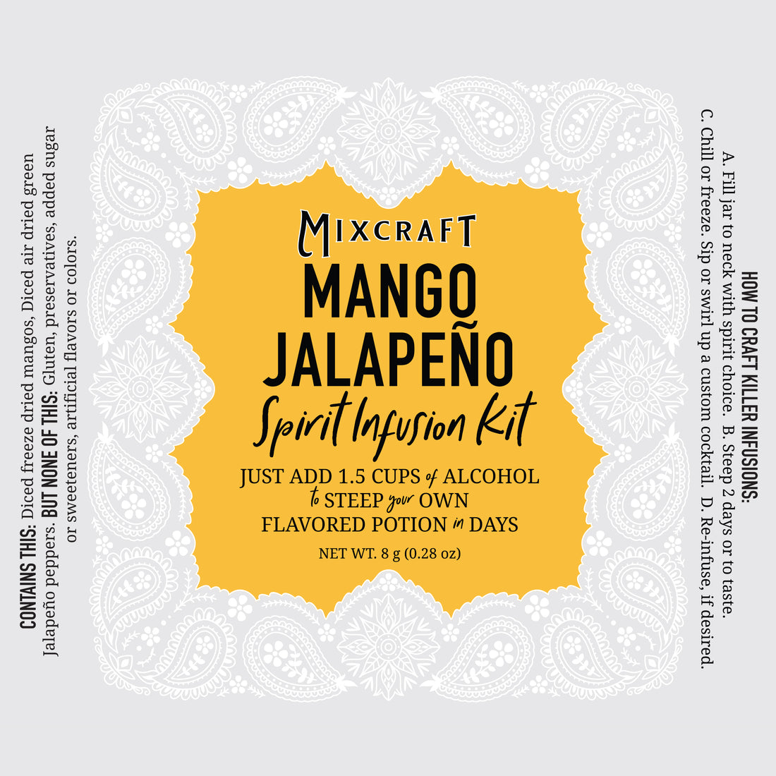 MixCraft Mango Jalapeno bottle label  Edit alt text
