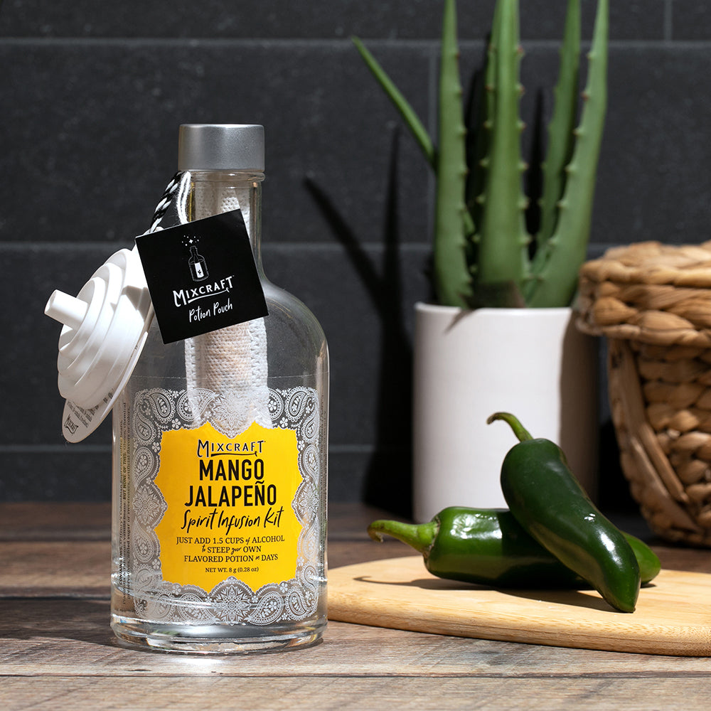 The MixCraft Mango Jalapeno Spirit Infusion Kit creates an infused shot of alcohol